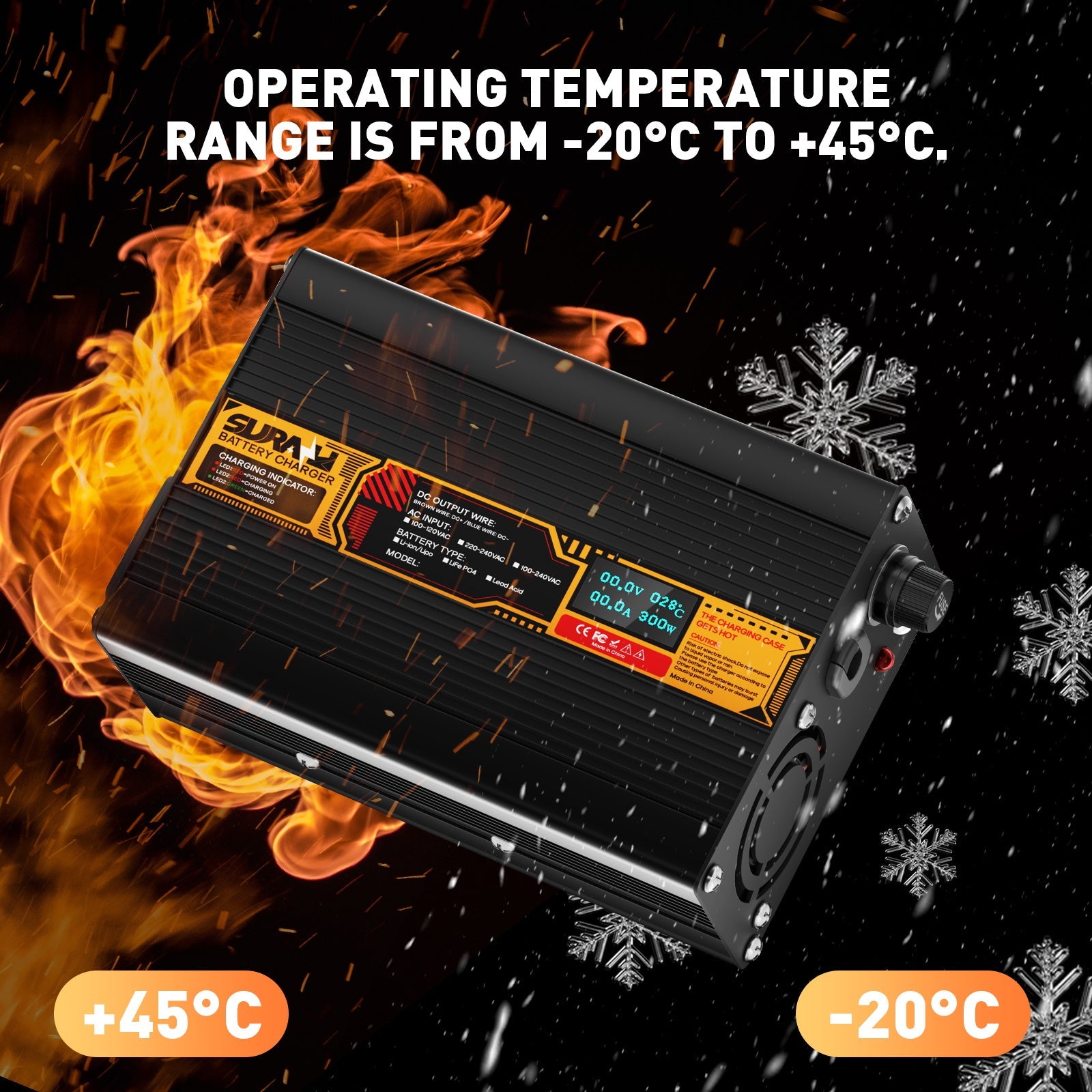 Suraziki Lead Acid Battery 24V 10A Battery Charger for 24V Lead Acid AGM GEL Deep Cycle and Auto Starting Batteries, LED Display, Full Protection，Aluminum alloy shell