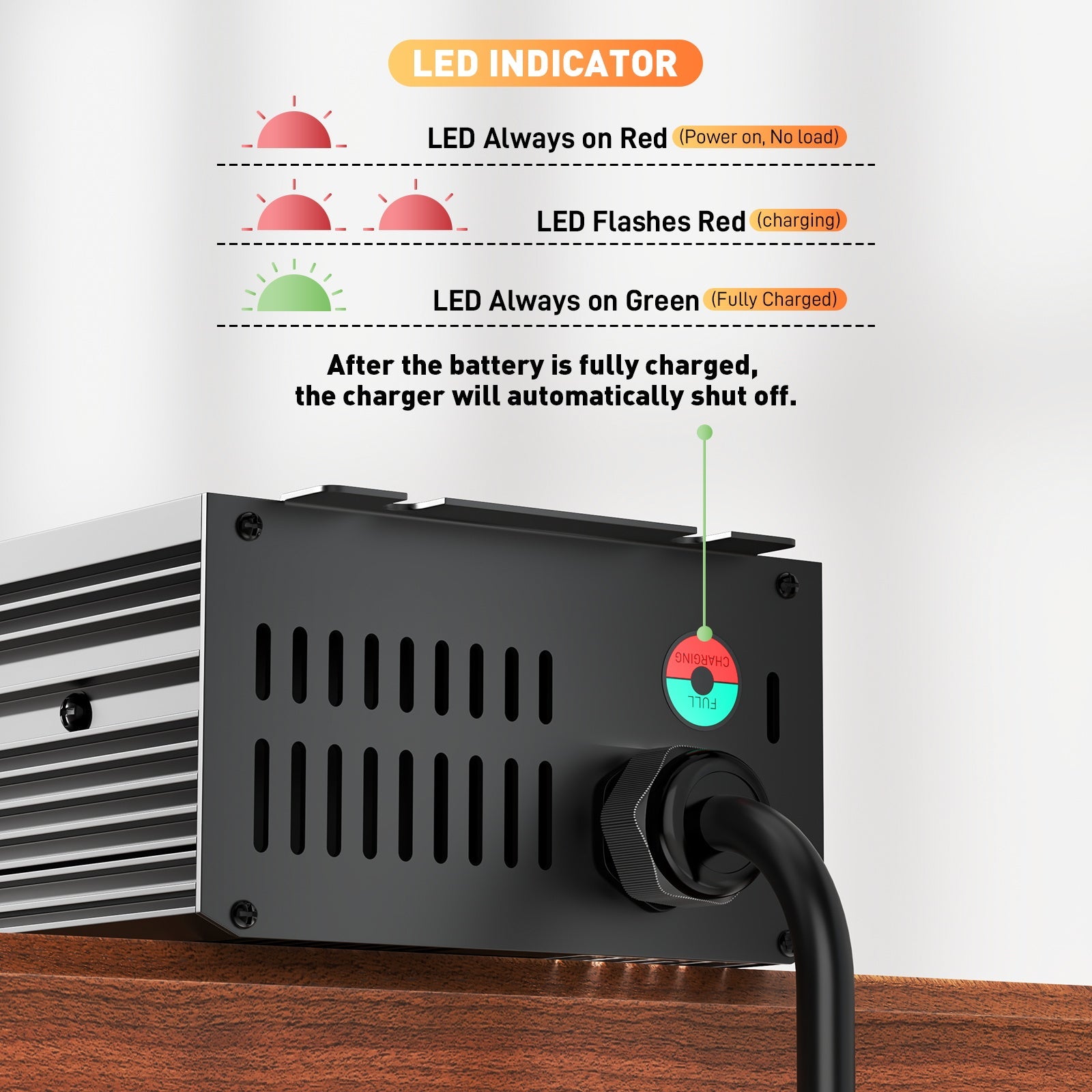 12V 30A LiFePO4 Battery Charger, Charging Voltage 14.6V , 0V BMS Activate, automatically cut off, with Anderson 50A Quick charging connector